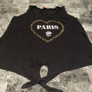 Plus size tie shirt Paris gold design